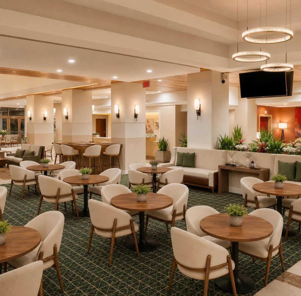 restaurant dining room after