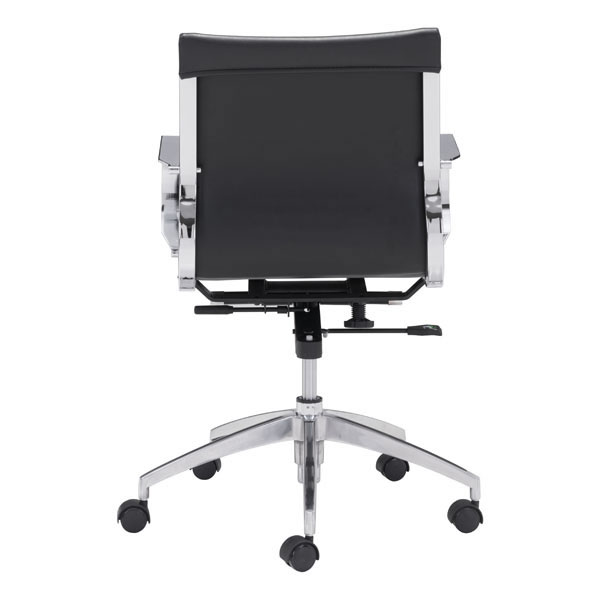27.6" X 27.6" X 36" Black Leatherette Low Back Office Chair