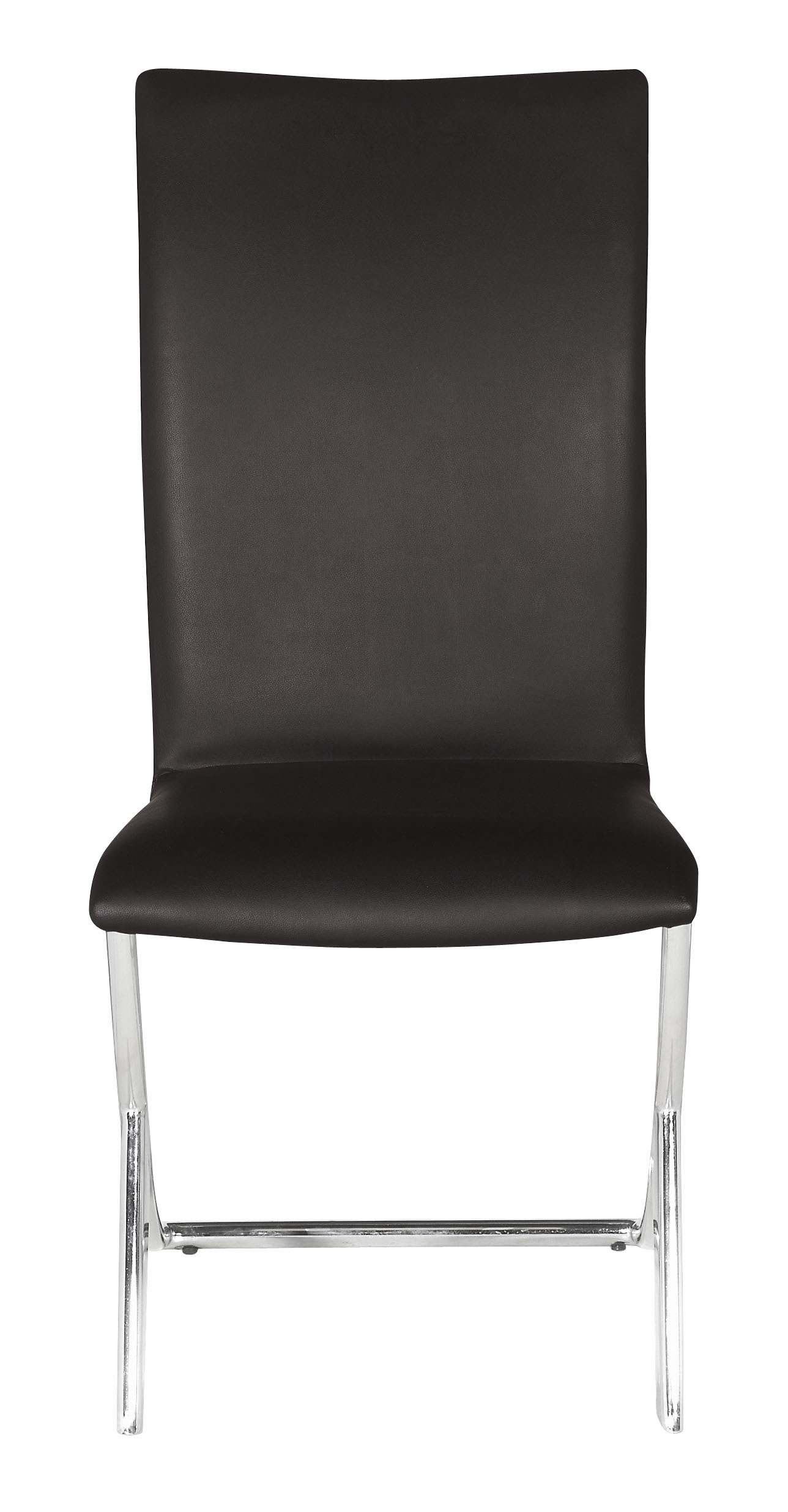 Warm Espresso Leatherette and Chrome Dining Chairs Set of 2