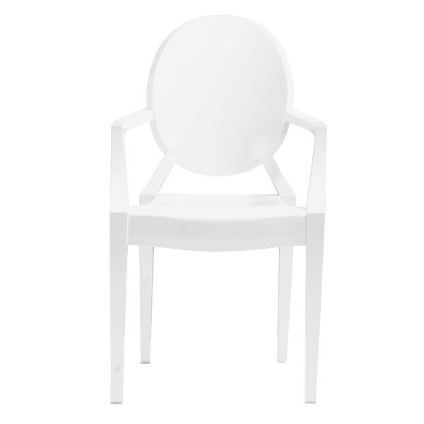 21" X 21" X 36.5" 4 Pcs White Polycarbonate Chair