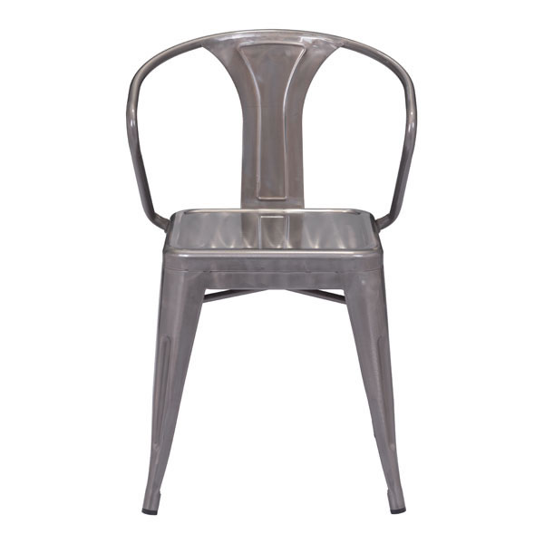 20" X 20.5" X 30.7" 2 Pcs Gunmetal Dining Chair