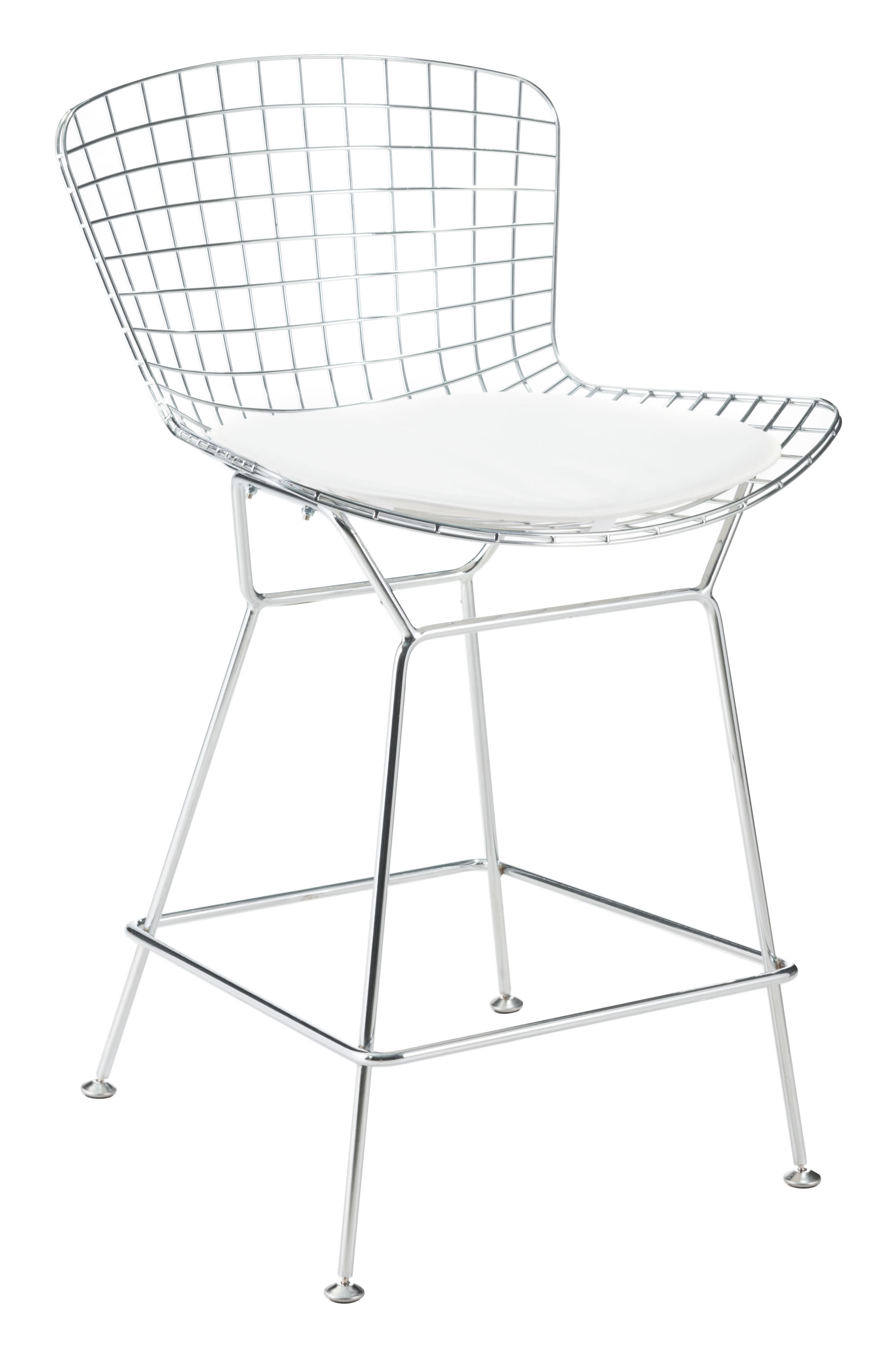 17" x 17" x 0.5" White, Leatherette, Chair Cushion