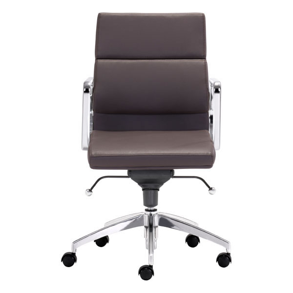 21" X 26" X 39" Espresso Leatherette Low Back Office Chair