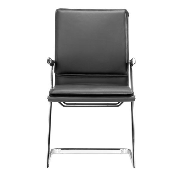 19" X 22" X 35" 2 Pcs Black Leatherette Conference Chair