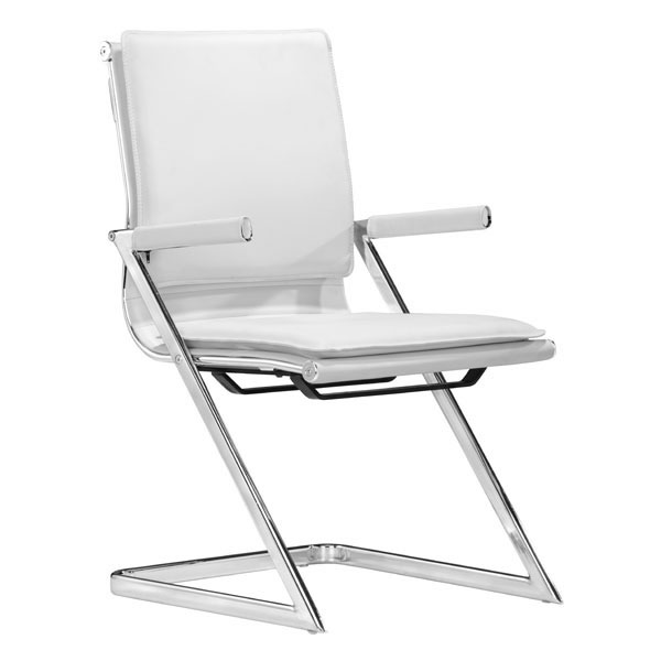 19" X 22" X 35" 2 Pcs White Leatherette Conference Chair
