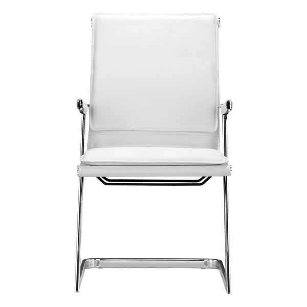 19" X 22" X 35" 2 Pcs White Leatherette Conference Chair