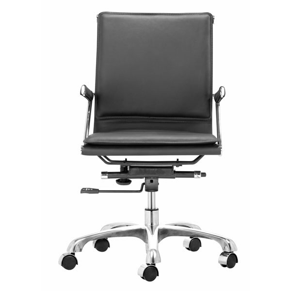 19" X 24" X 39.5" Black Leatherette Office Chair