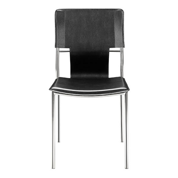 17" X 20" X 33" 4 Pcs Black Leatherette Chromed Steel Dining Chair