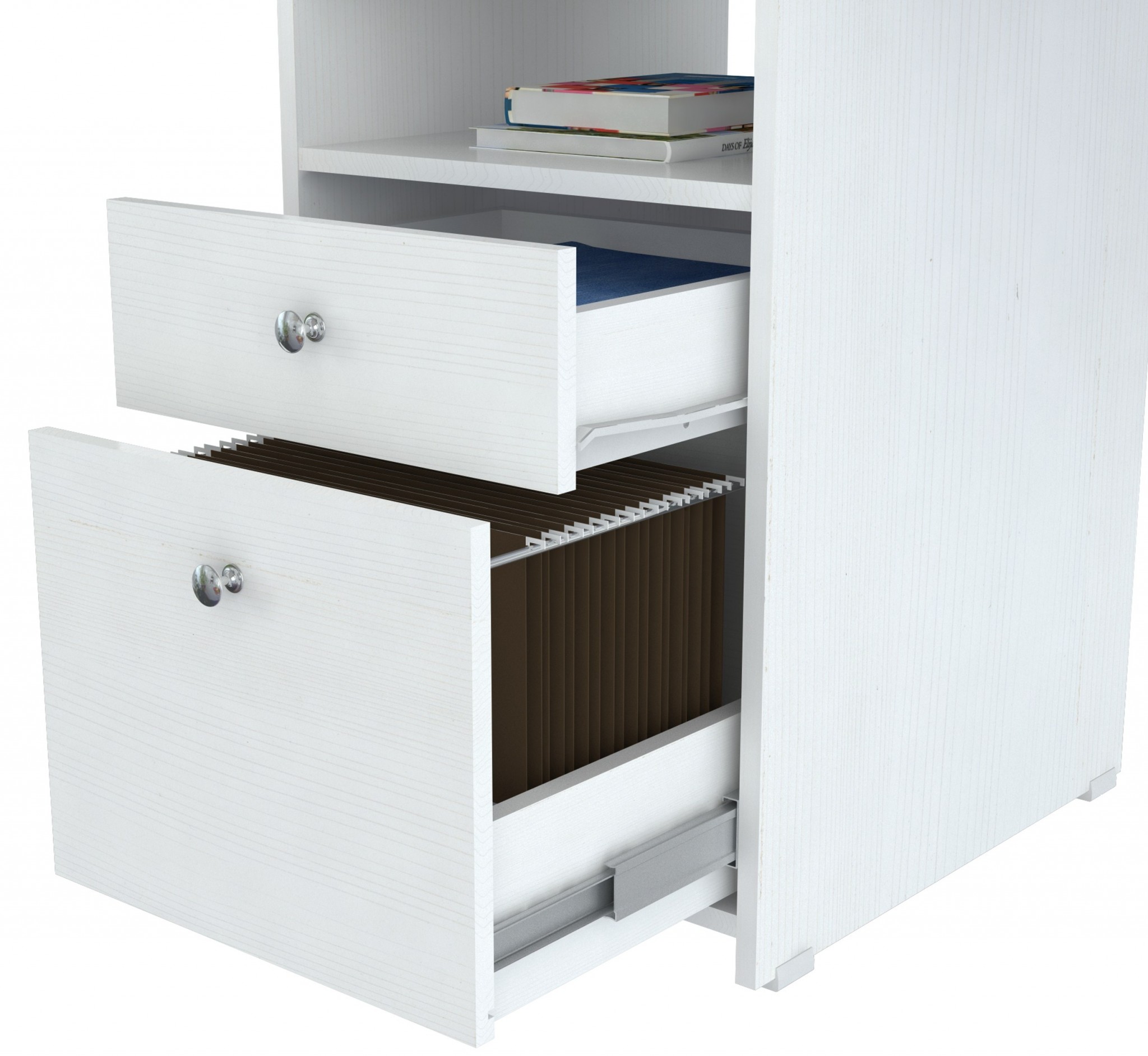 29.5" Modern White Melamine and Engineered Wood Writing Desk