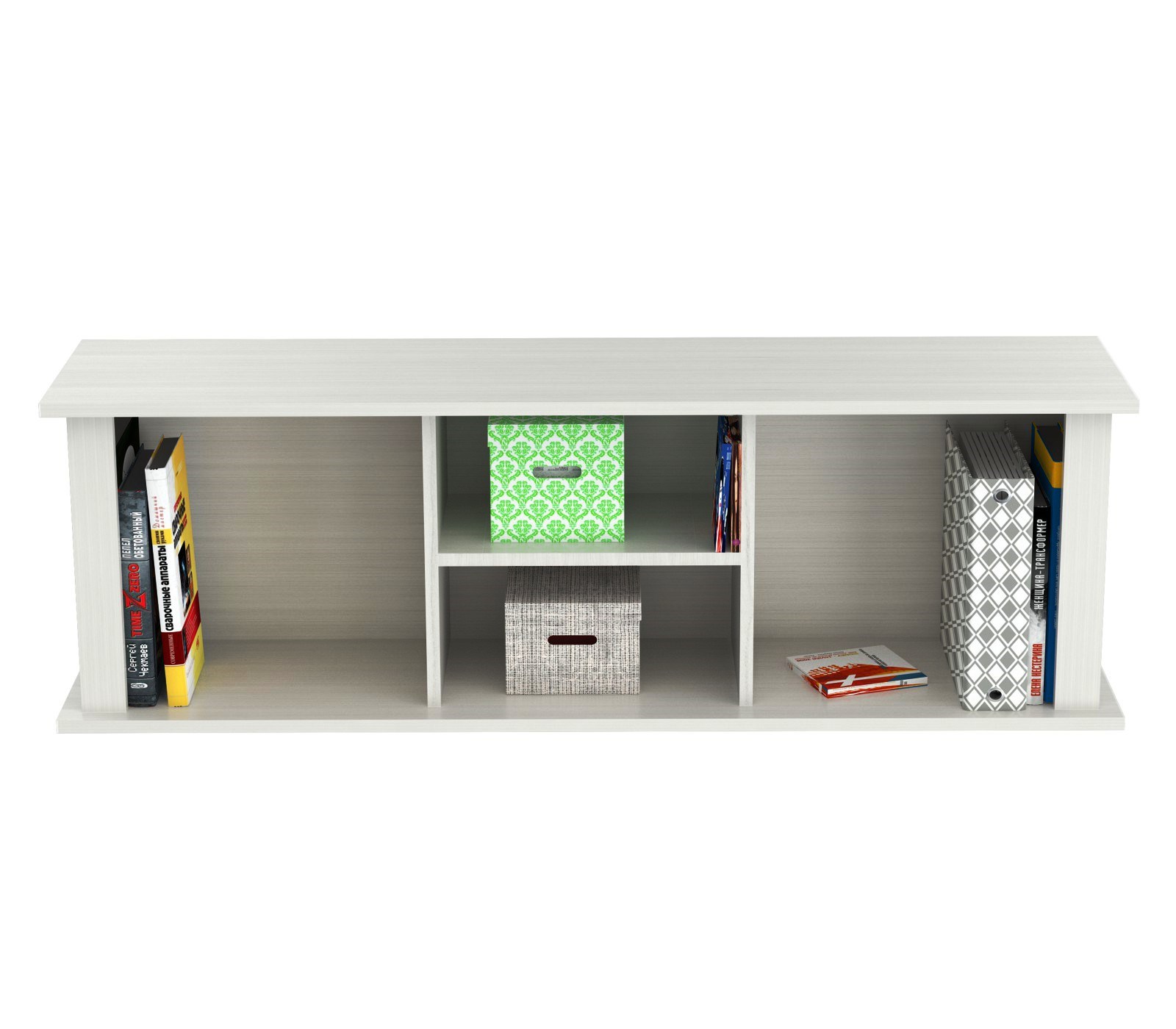 15" White Melamine and Engineered Wood Wall Mounted Hutch