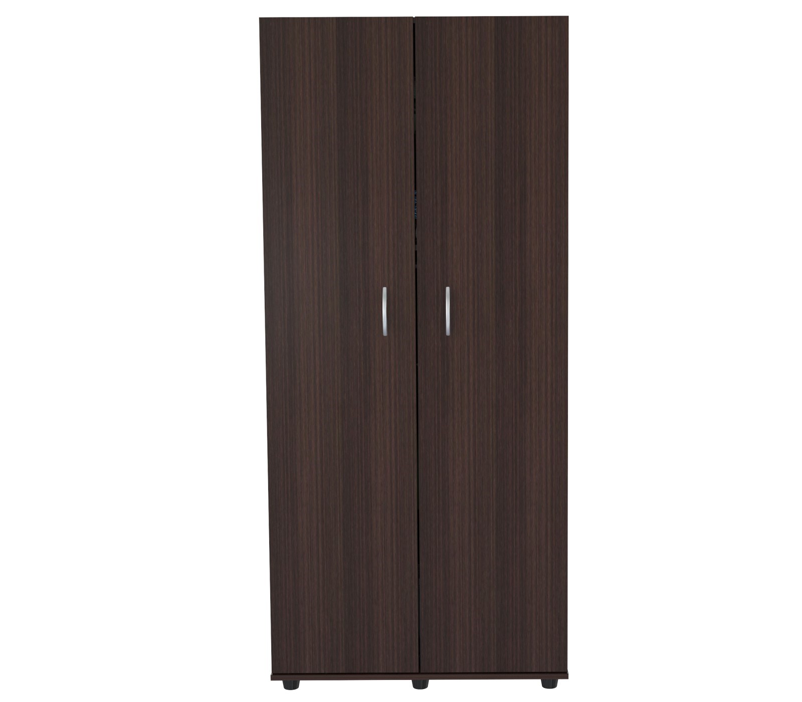 70.9" Espresso Melamine and Engineered Wood Wardrobe with 2 Doors
