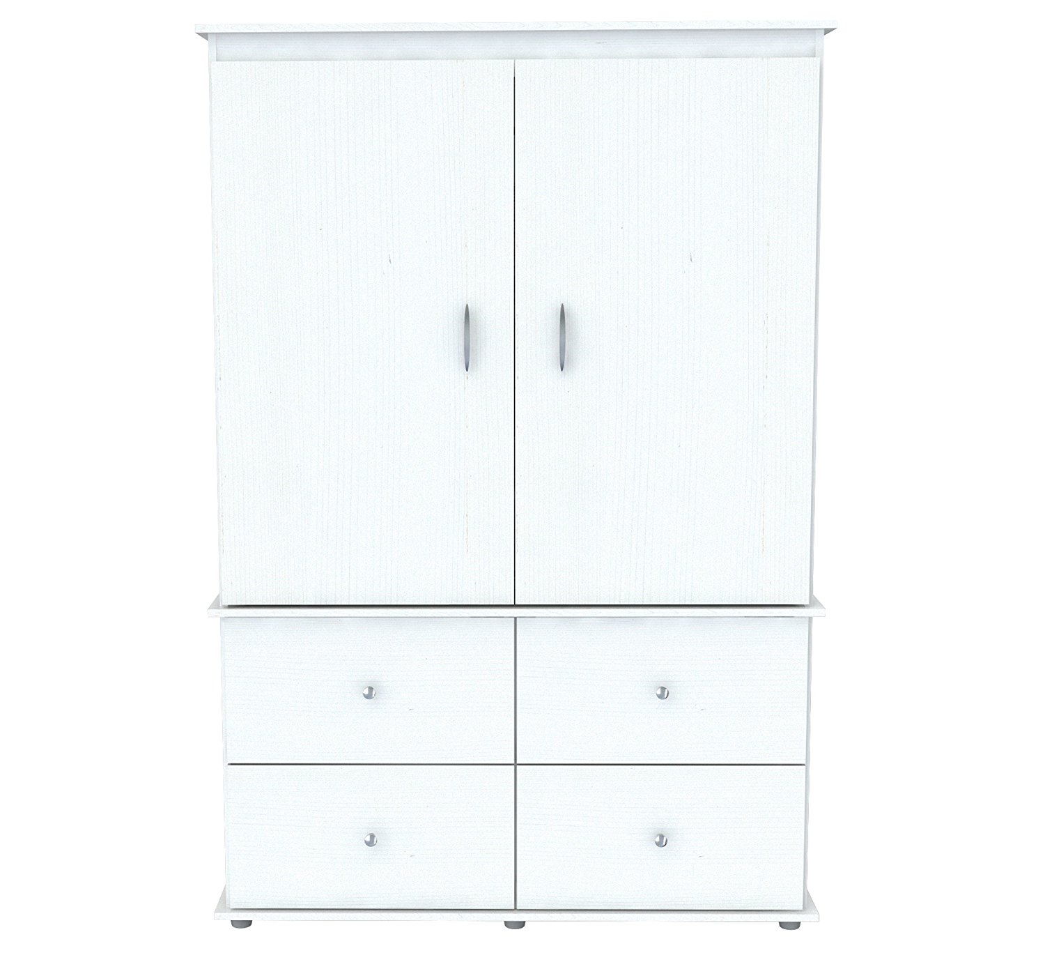 70.9" White Solid Composite Wood Dresser with 2 Doors and 4 Drawers