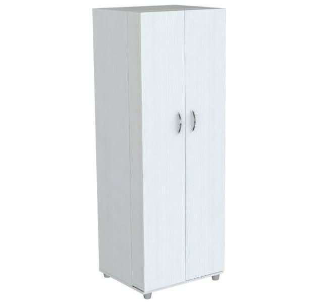 66.1" White Melamine and Engineered Wood Storage Cabinet
