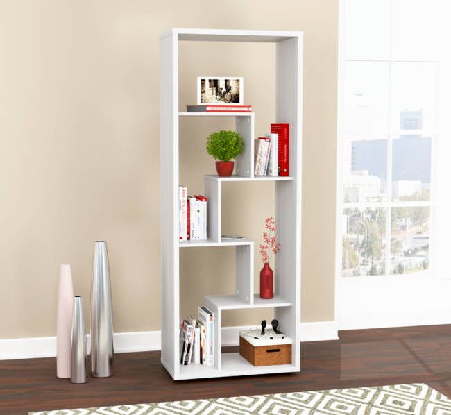 68 2 White Melamine And Engineered Wood Bookcase