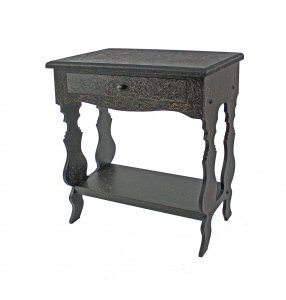 14" x 28" x 29" Black 1 Drawer Vintage Wooden - Accent Table