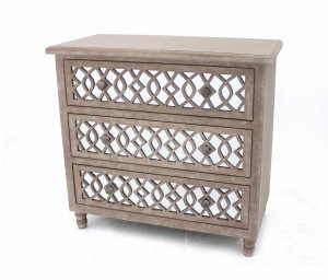 15.75 x 34 x 31.5 Brown Country Cottage 3 Drawers - Cabinet