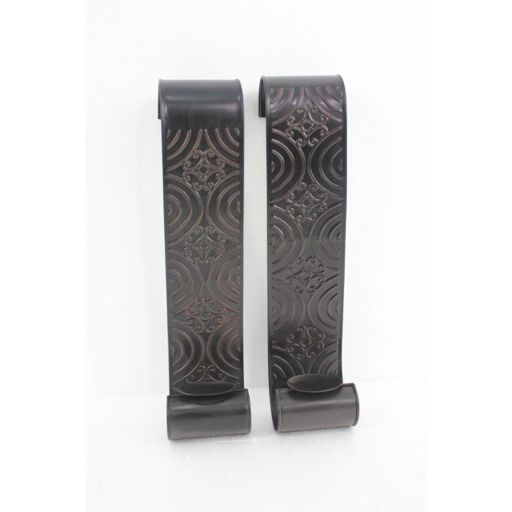 5"" X 5"" X 23.25"" Brown  Vintage  Metal - Wall Candle Holder Sconce Set