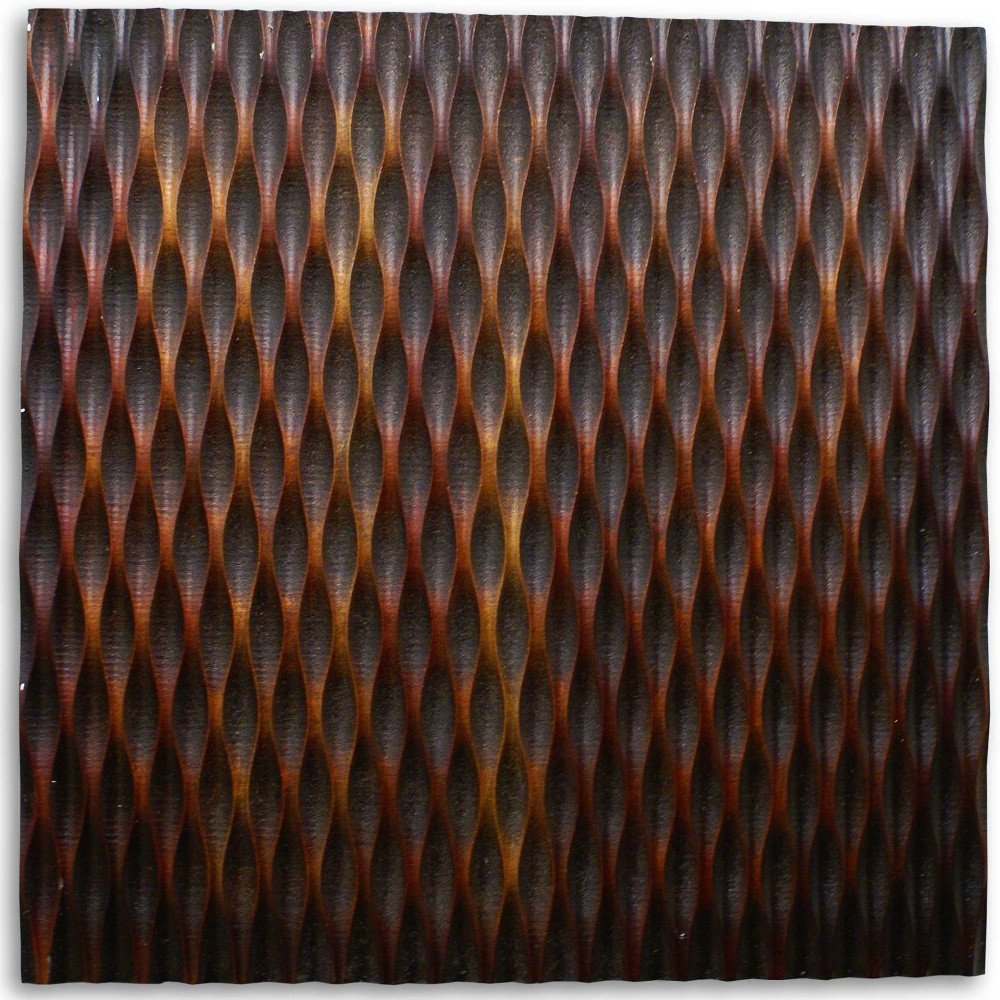 Brown Metallic Ridge Unframed Wood Wall Art-274794-1