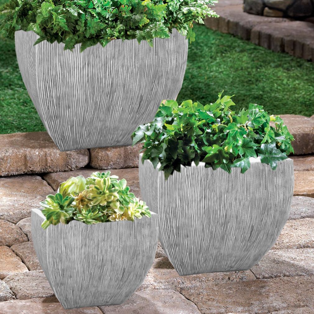 1" x 21" x 19" Square, Ribbed - Flower Pot