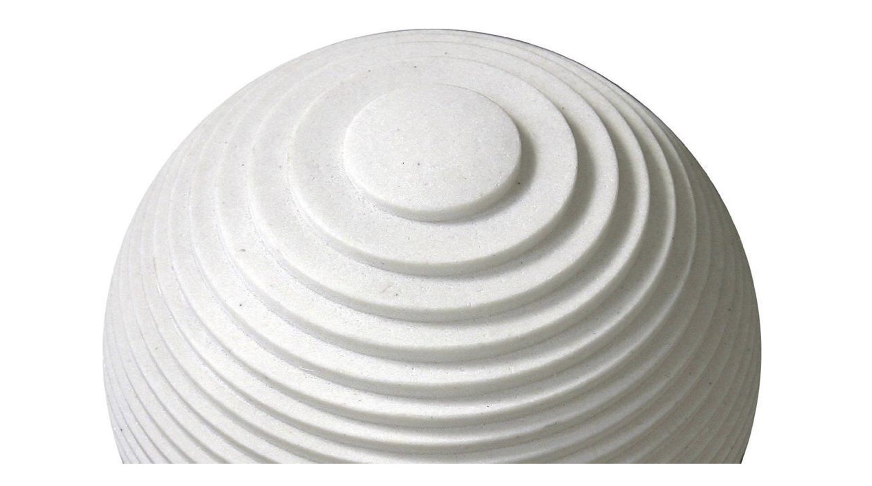 1" x 14" x 12" White, Round With Lines And Light - Outdoor Ball