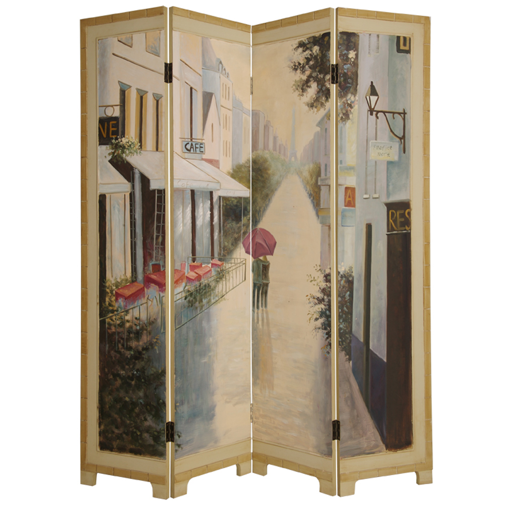 1"" X 64"" X 72"" Multi Color Paris Promenade Wood  Screen