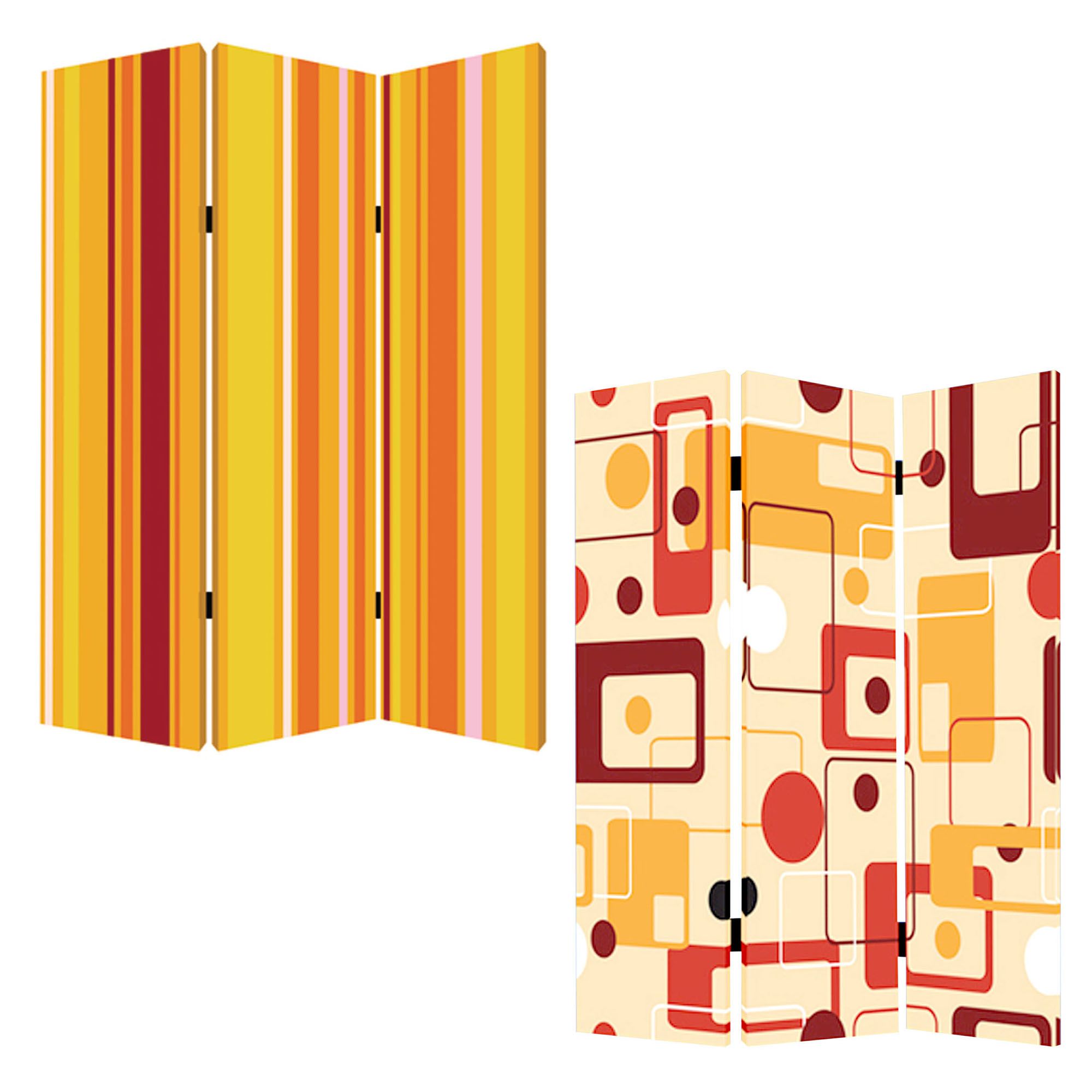 1" x 48" x 72" Multi Color Wood Canvas Deep Saffron Screen