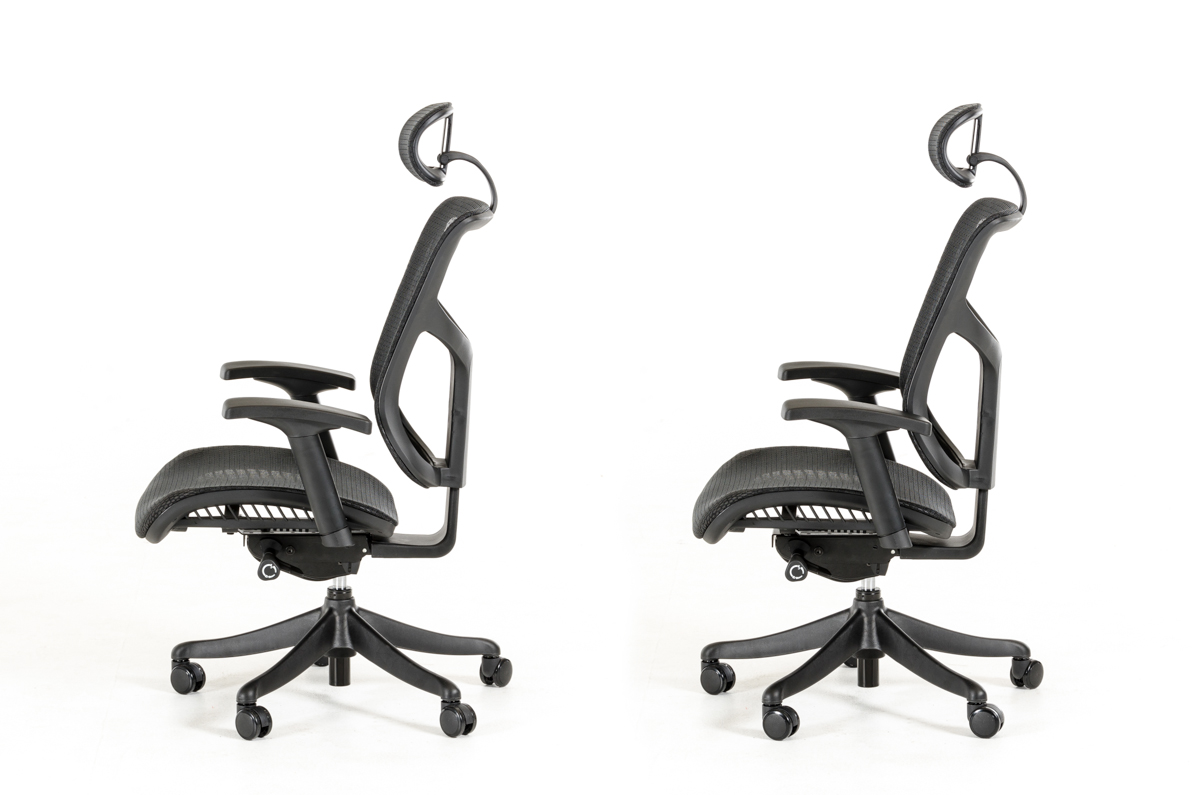 52" Black Plastic and Aluminum Office Chair
