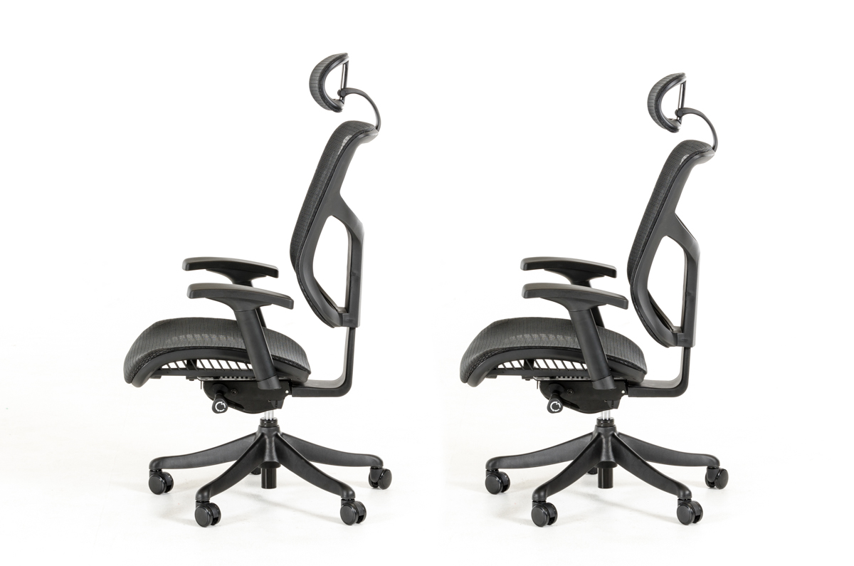 52" Black Plastic and Aluminum Office Chair