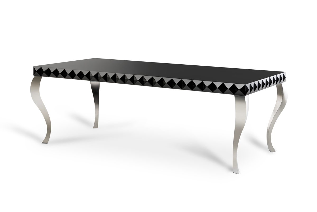30" Black Lacquer MDF Dining Table
