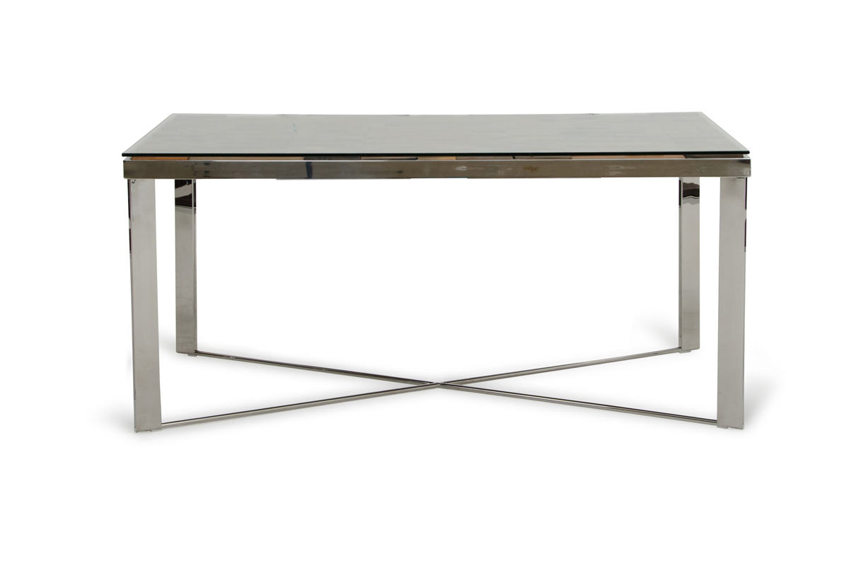 30" Wood Steel and Glass Dining Table