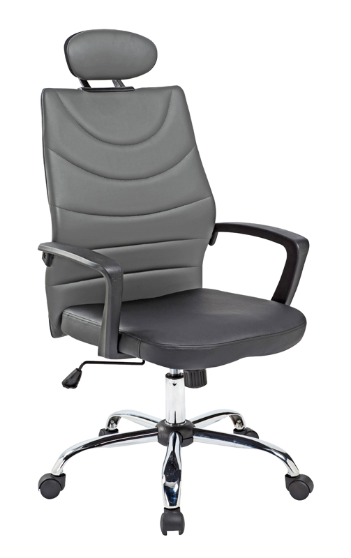 48" Black Leatherette Plastic and Steel Office Chair