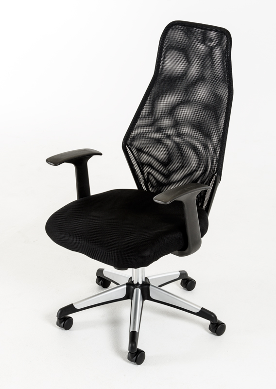 48" Black Plastic and Steel Office Chair