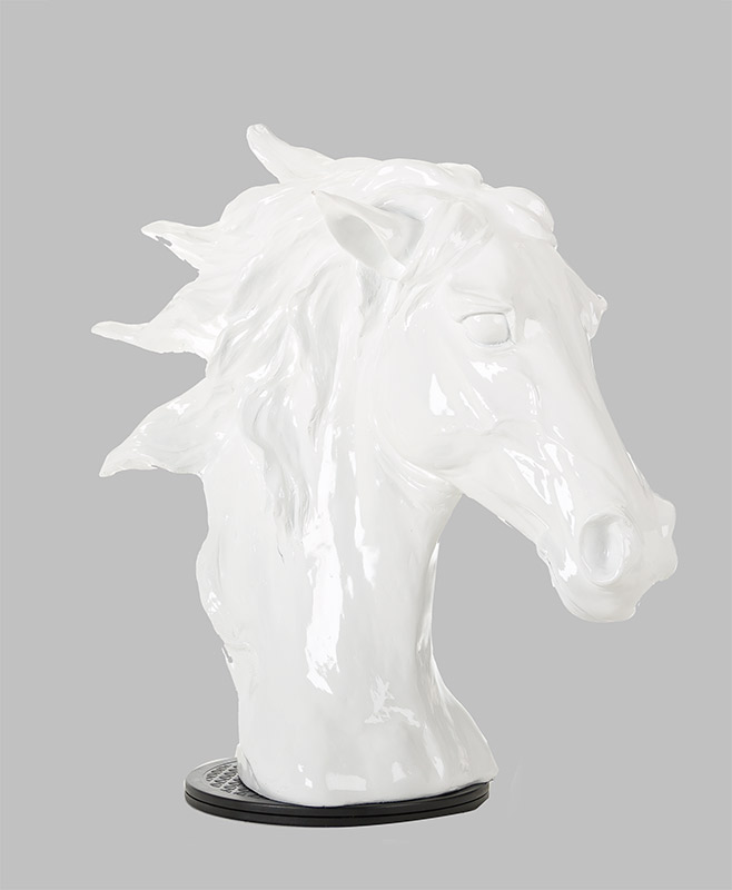11" White Polyresin Horse Head Sculpture
