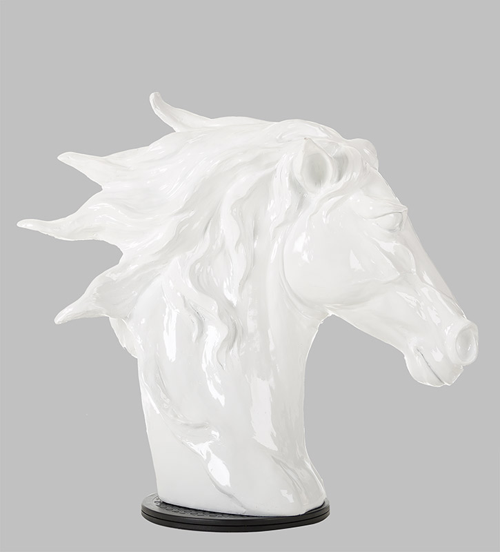 11" White Polyresin Horse Head Sculpture