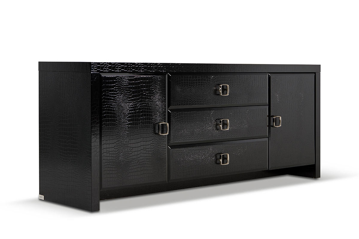 28" Black Crocodile MDF Dresser