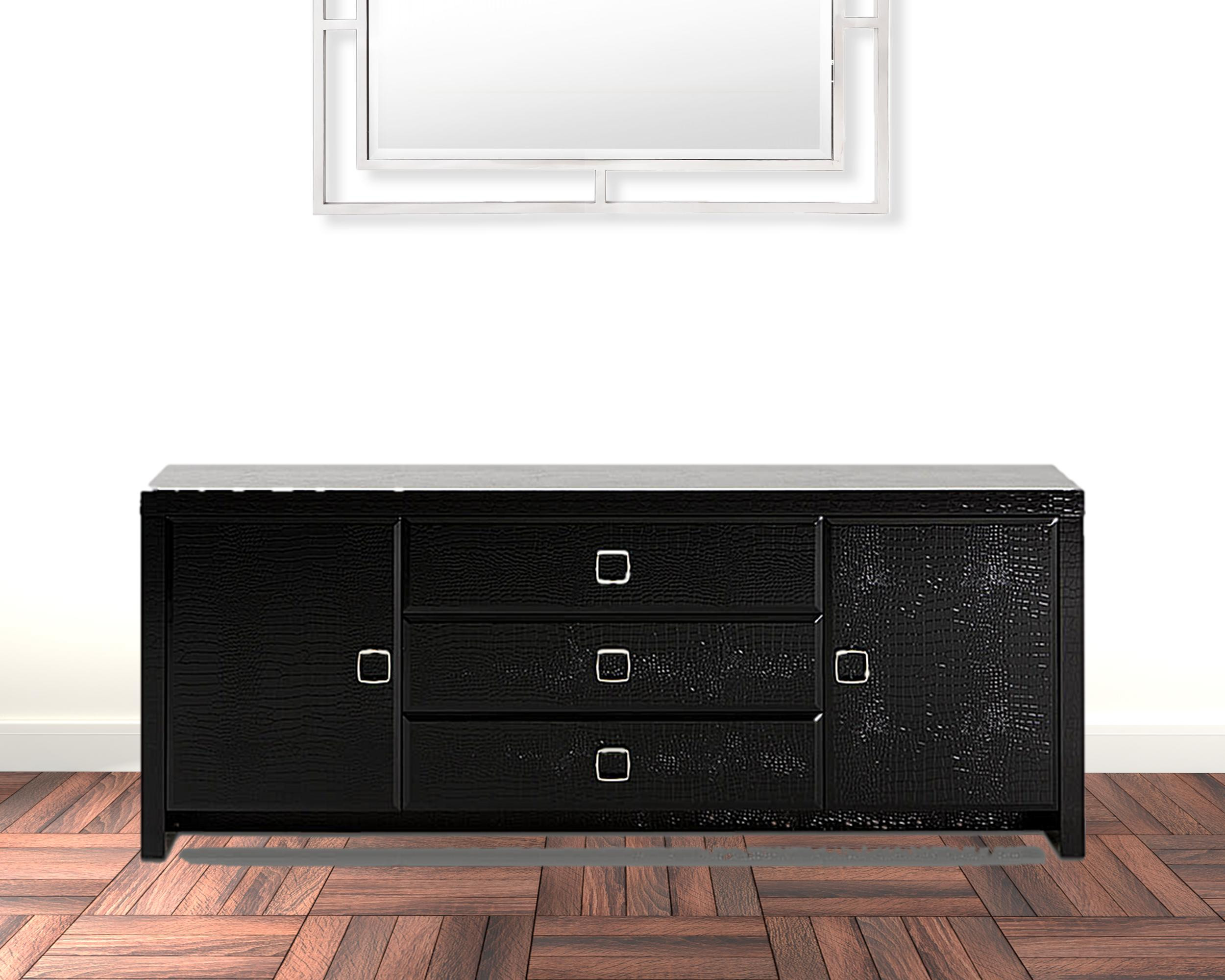 28" Black Crocodile MDF Dresser