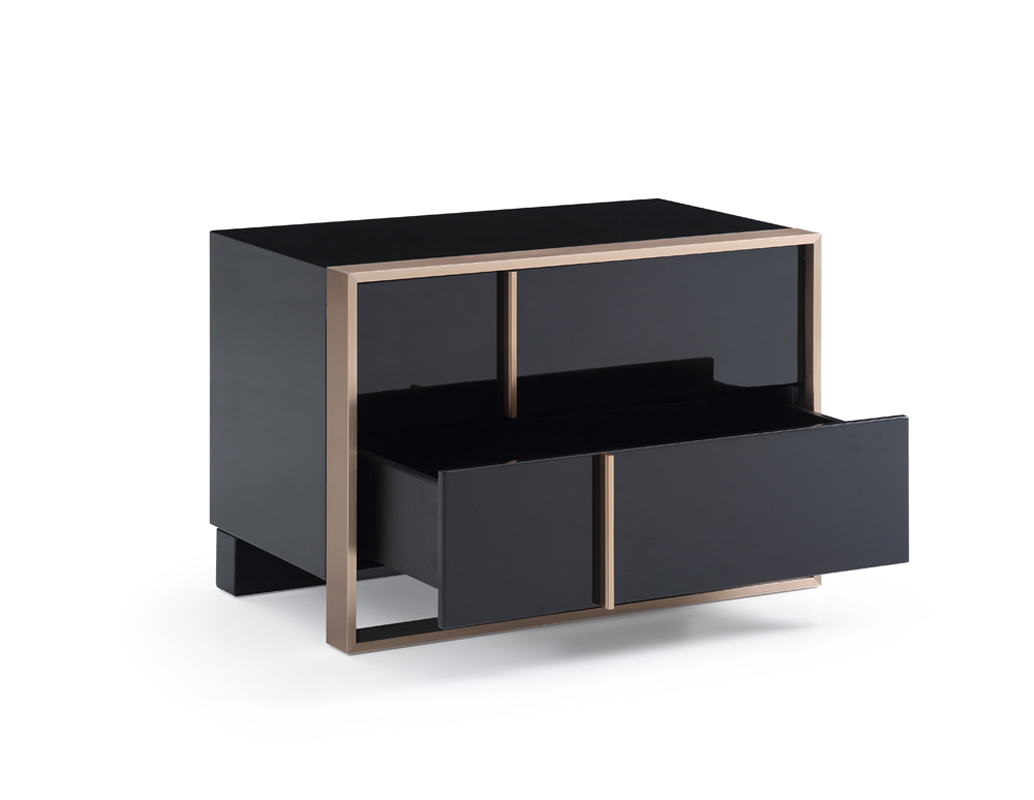 20" Brushed Black Stainless Bronze Nightstand