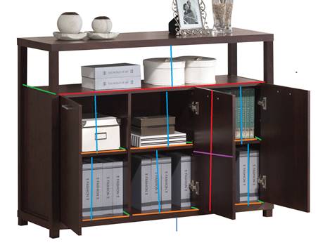 Hill Cabinet with 3 Doors, Espresso