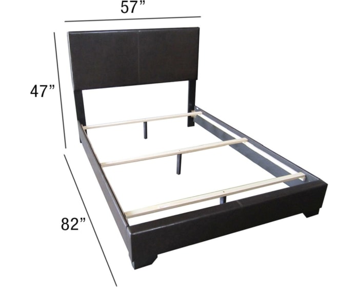 82" X 57" X 47" Full Black Pu Panel Bed