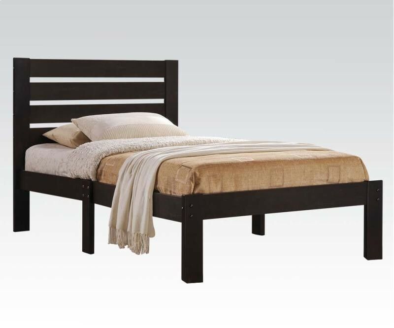 84" X 64" X 39" Queen Espresso Poplar Wood Bed