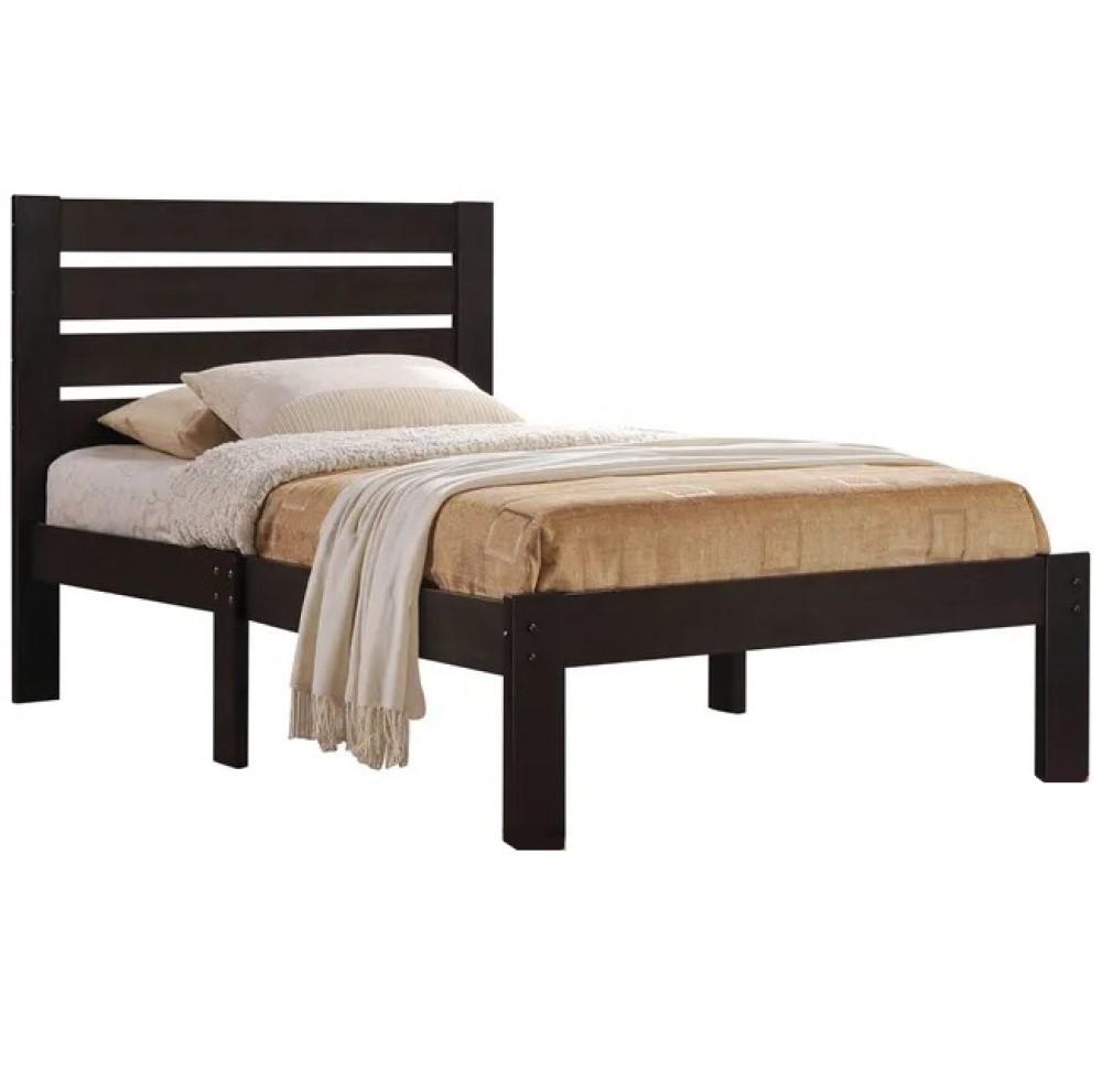78" X 58" X 39" Full Espresso Poplar Wood Bed