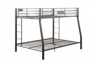 Black Metal Finish Twin over Full Bunk with Side Ladders