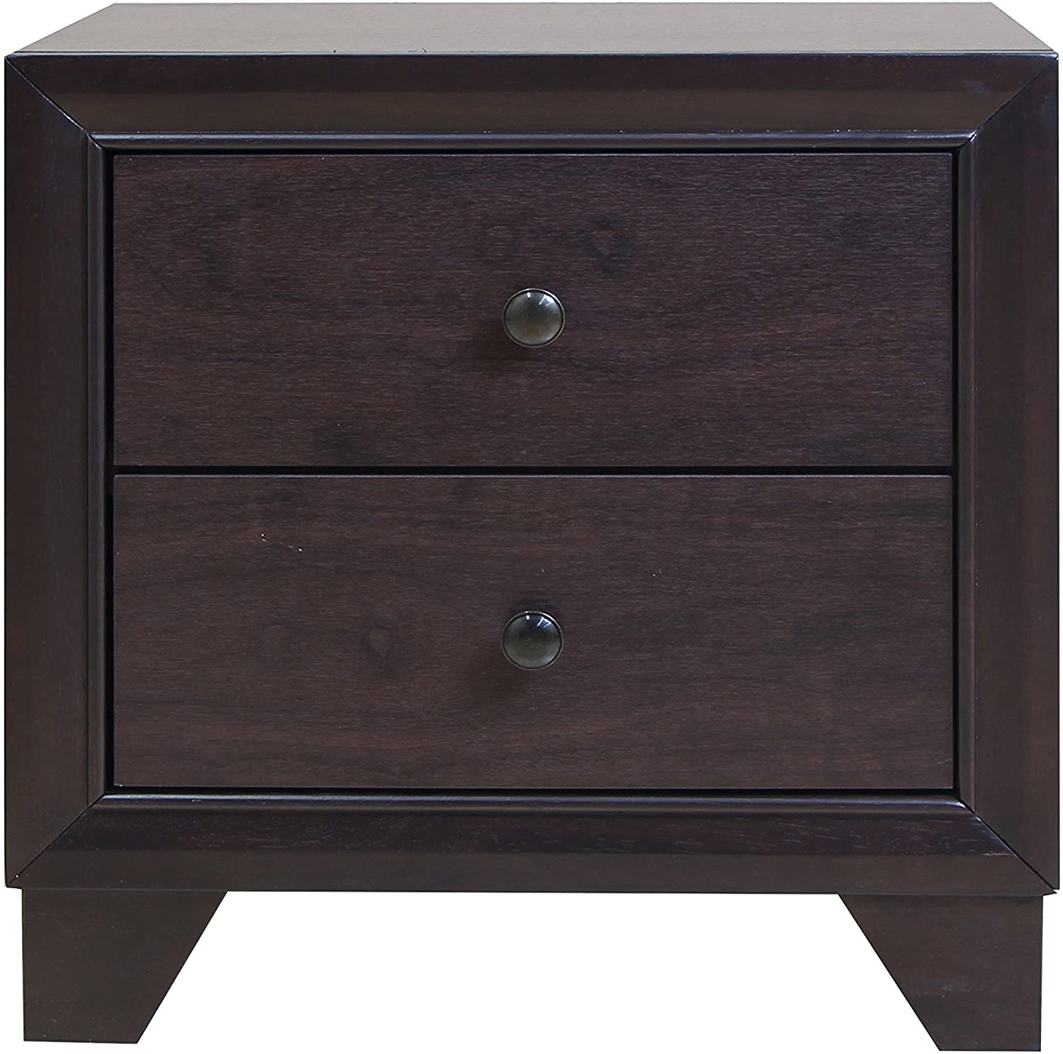 22" X 16" X 22" Espresso Rubber Wood Nightstand