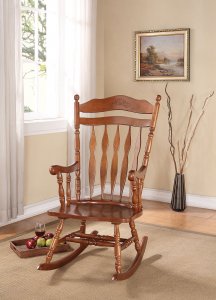 25' X 33' X 48' Dark Walnut Rubber Wood Rocking Chair