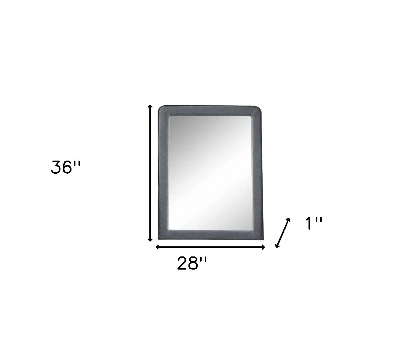 28" X 36" Light Gray Fabric Mirror