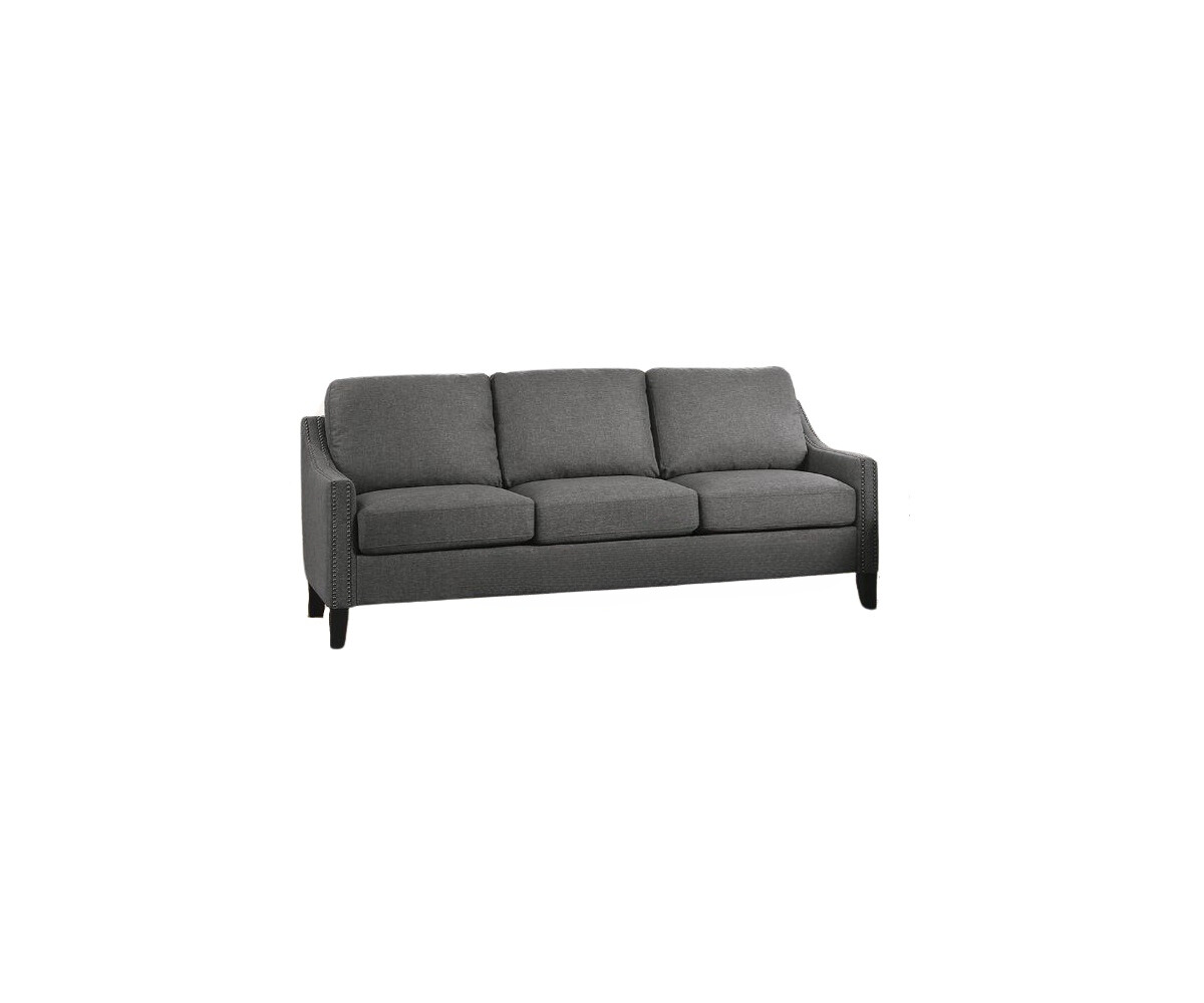 68" Gray Linen and Black Sofa-285960-1