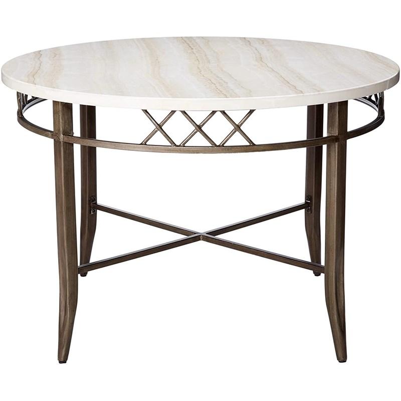 45" X 30" Faux Marble And Antique Dining Table