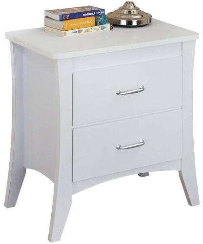 24" X 16" X 25" White Particle Board Nightstand