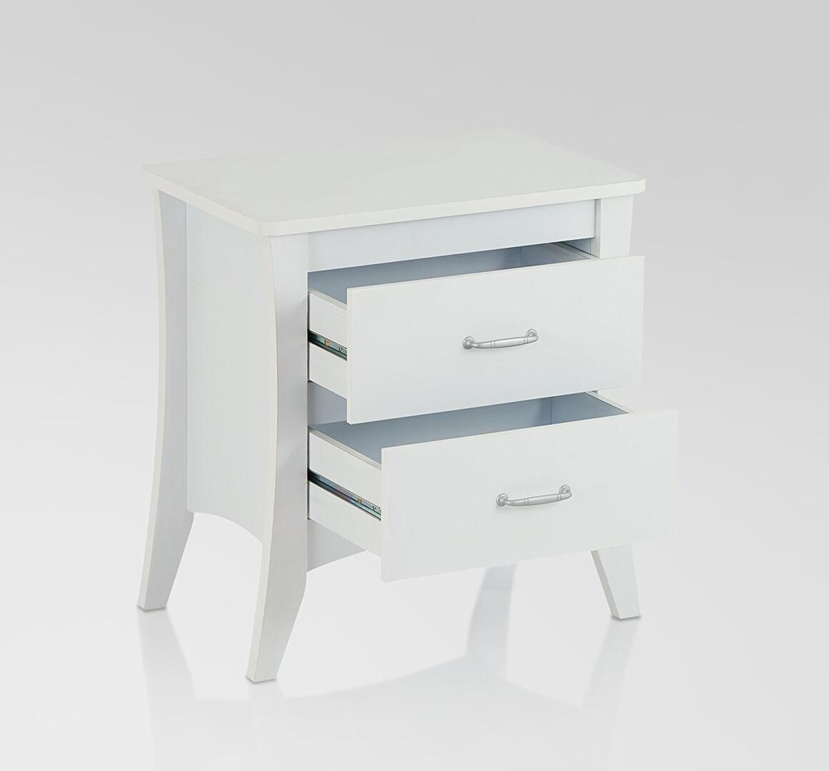 24" X 16" X 25" White Particle Board Nightstand