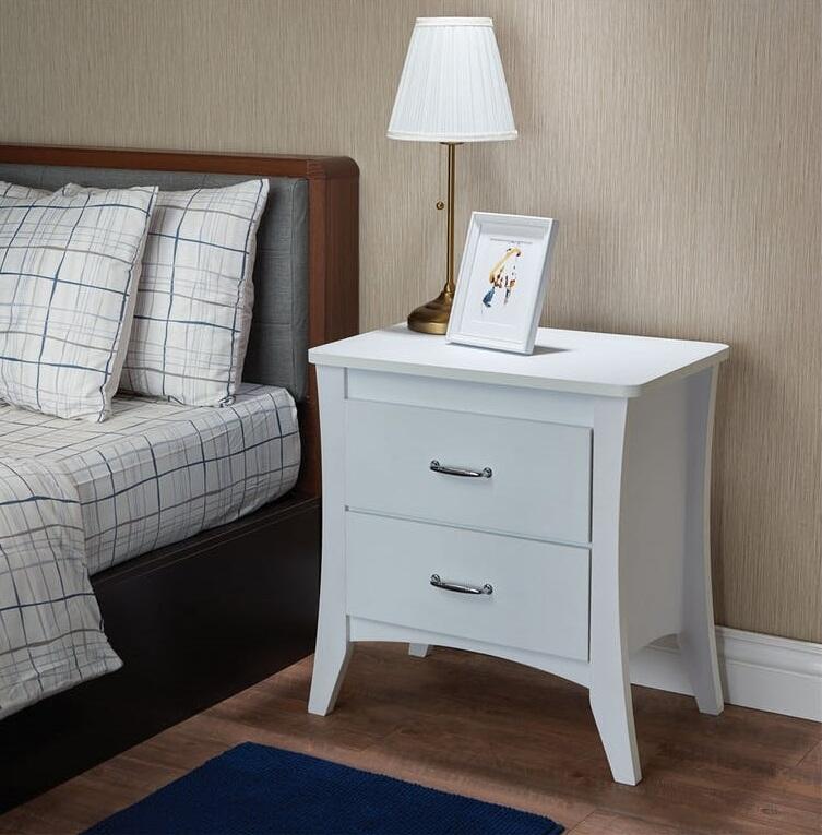 24" X 16" X 25" White Particle Board Nightstand